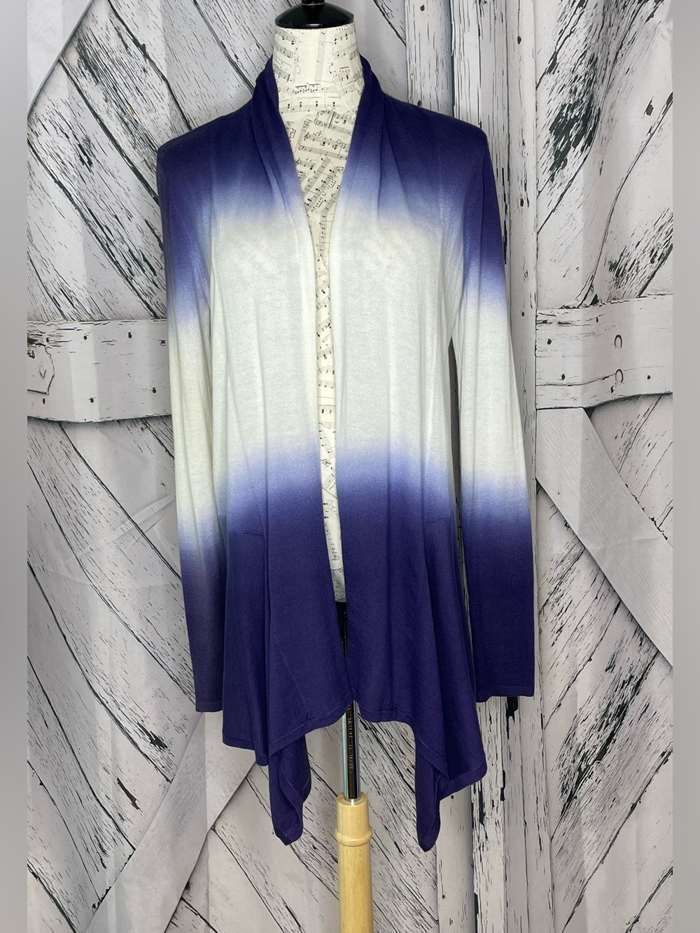 NWT Design History Ombré Cardigan Purple White S